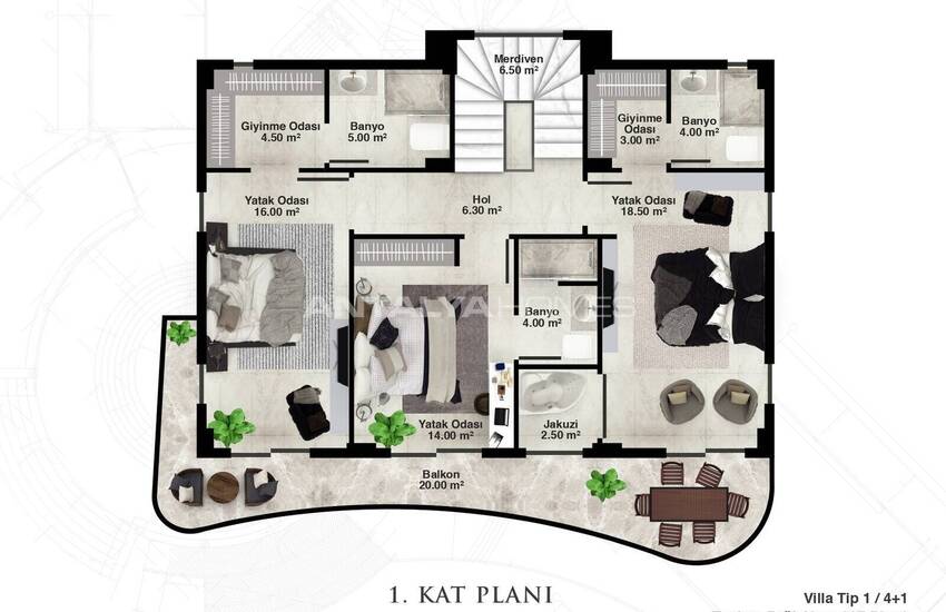 Maisons Vue Mer Avec Systèmes De Maison Intelligente À Alanya 24