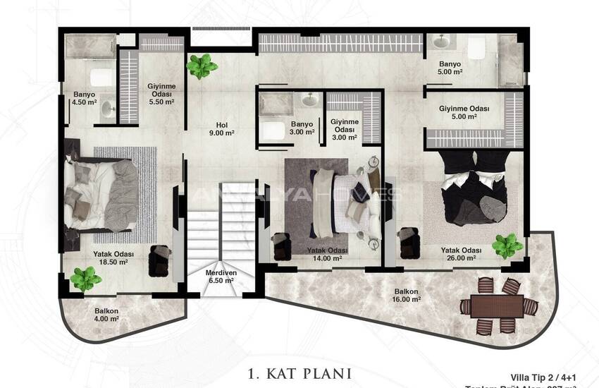 Maisons Vue Mer Avec Systèmes De Maison Intelligente À Alanya 26