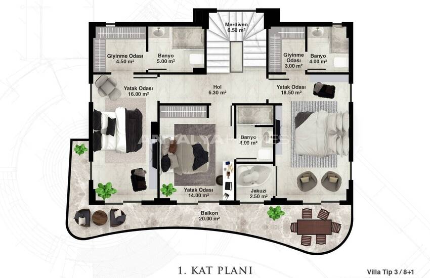 Maisons Vue Mer Avec Systèmes De Maison Intelligente À Alanya 29