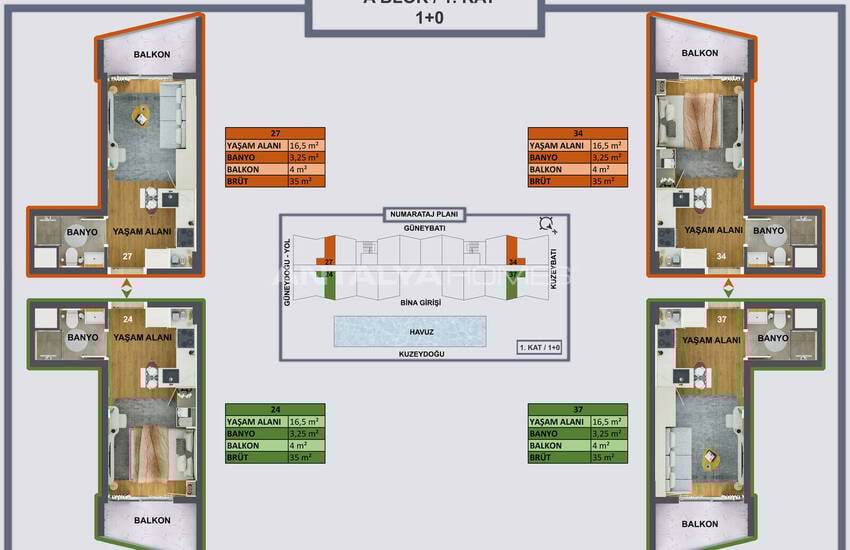 Apartments in Complex Close to Airport in Antalya Kepez 39