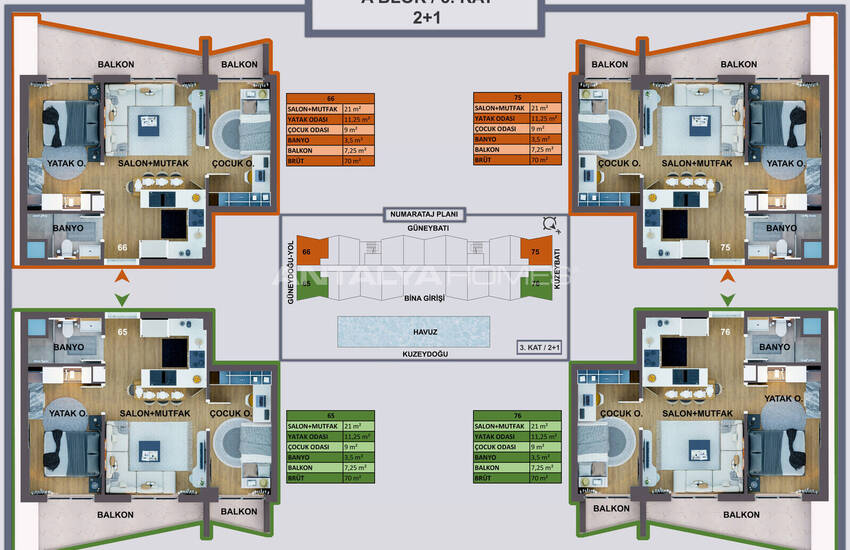 Apartments in Complex Close to Airport in Antalya Kepez 43
