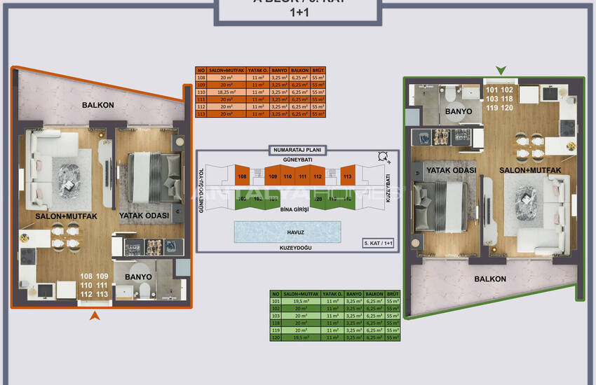 Apartments in Complex Close to Airport in Antalya Kepez 36
