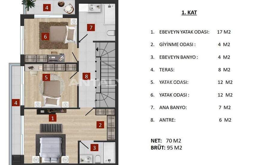 Antalya Konyaaltı'nda Özel Havuzlu ve Bahçeli 5+1 Ev 29
