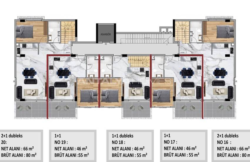 Flats in Complex with Pool and Nature View in Alanya Oba 25
