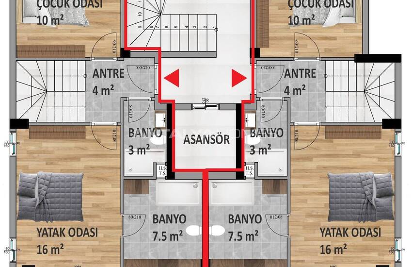 Spacious Duplex Properties with Sea and City Views in Alanya 16