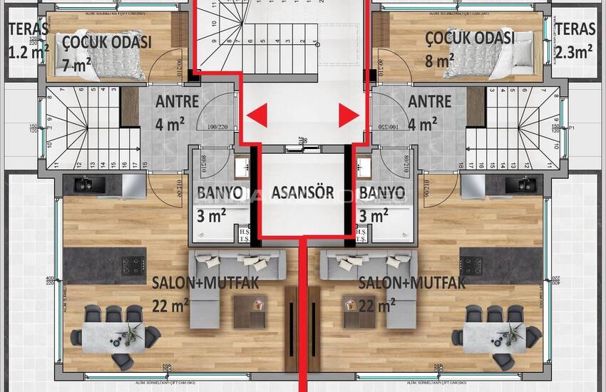 Spacious Duplex Properties with Sea and City Views in Alanya 17