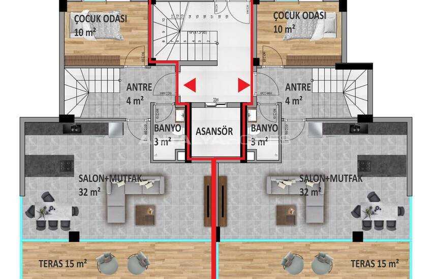 Spacious Duplex Properties with Sea and City Views in Alanya 18