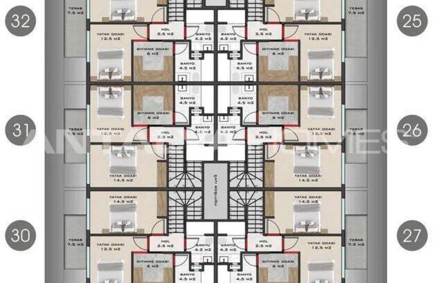 Alanya Mahmutlar'da Zengin Ortak Olanaklı Sitede Daireler 19