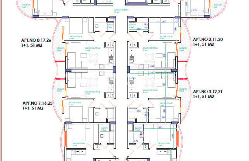 New Build Real Estate in Hotel Concept Complex in Alanya Oba 23