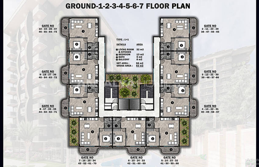 Alanya Avsallar'da Plaja Yakın Şık Tasarımlı Daireler 39