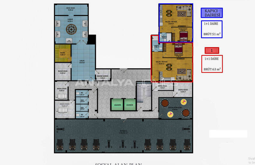 Alanya Avsallar'da Plaja Yakın Şık Tasarımlı Daireler 40