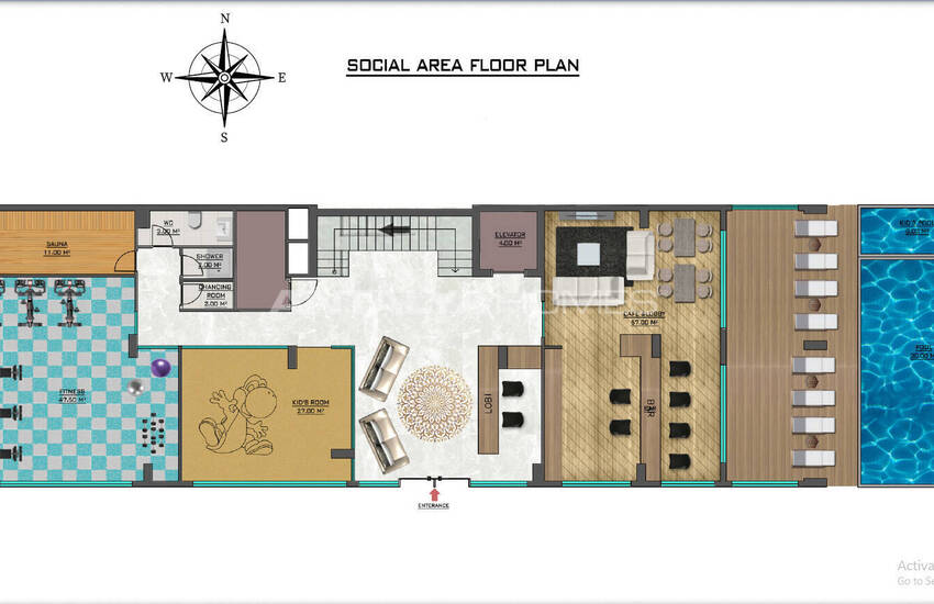 Alanya'da Sosyal Olanaklı Sitede Satılık Daireler 15
