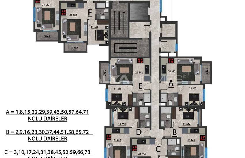 املاک در فاصله پیاده روی دریا در آلانیا محمودلار 16