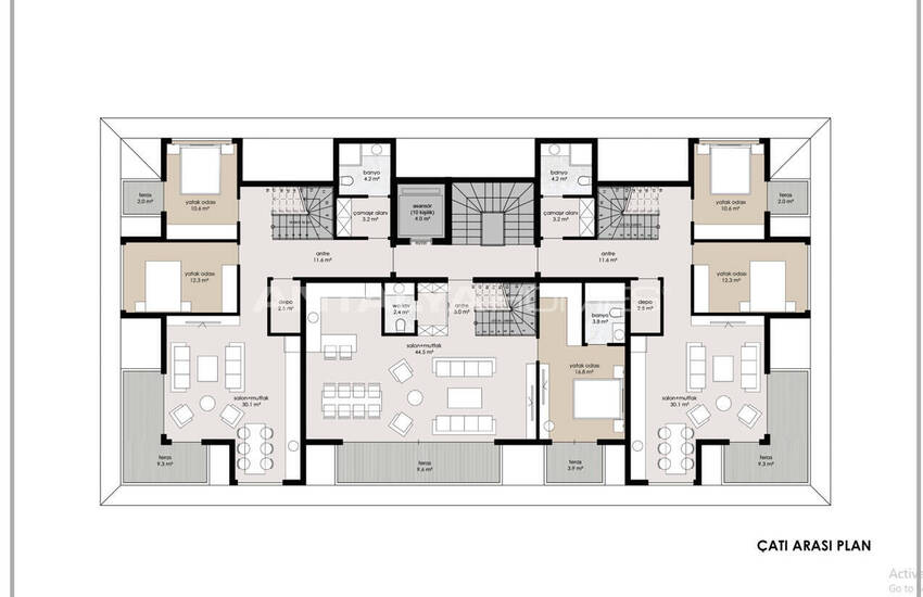 Sea View Properties Intertwined with Nature in Alanya 10
