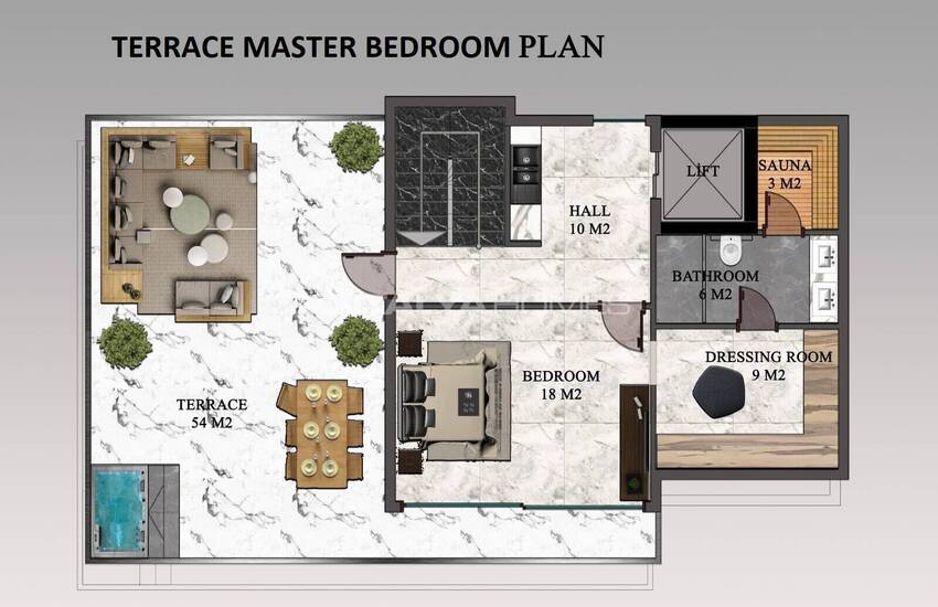 منازل مطلة على البحر مع نظام المنزل الذكي في ألانيا تيبي 50