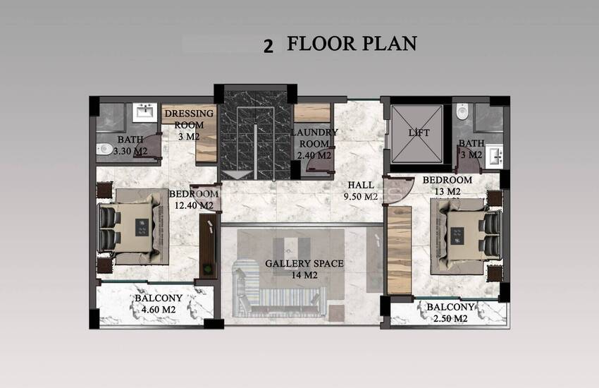 منازل مطلة على البحر مع نظام المنزل الذكي في ألانيا تيبي 49