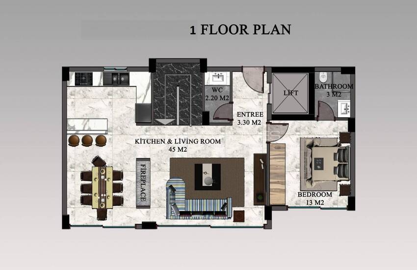 منازل مطلة على البحر مع نظام المنزل الذكي في ألانيا تيبي 48