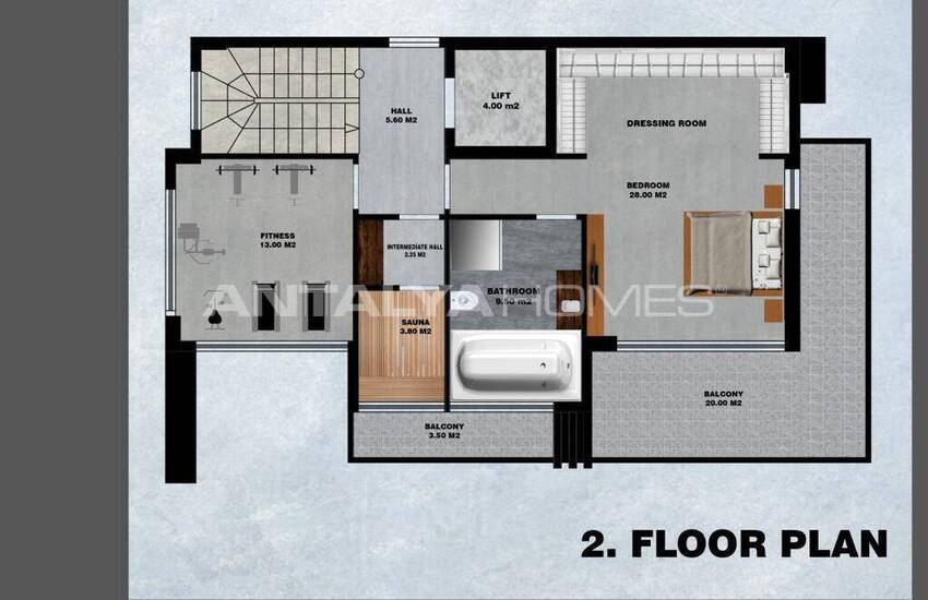 ملک با دید دریا با استخر و باغ خصوصی در آلانیا 52