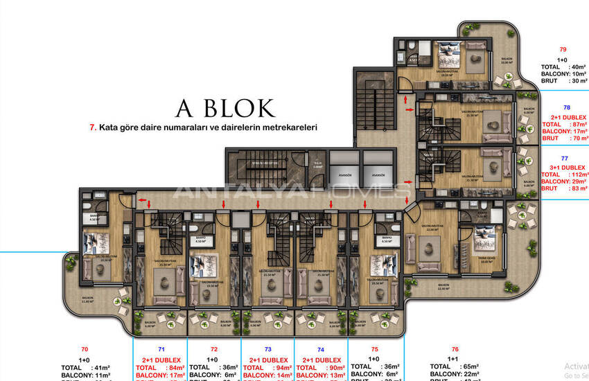 آپارتمان در مجتمع هتل مفهومی در نزدیکی امکانات رفاهی در آلانیا 59