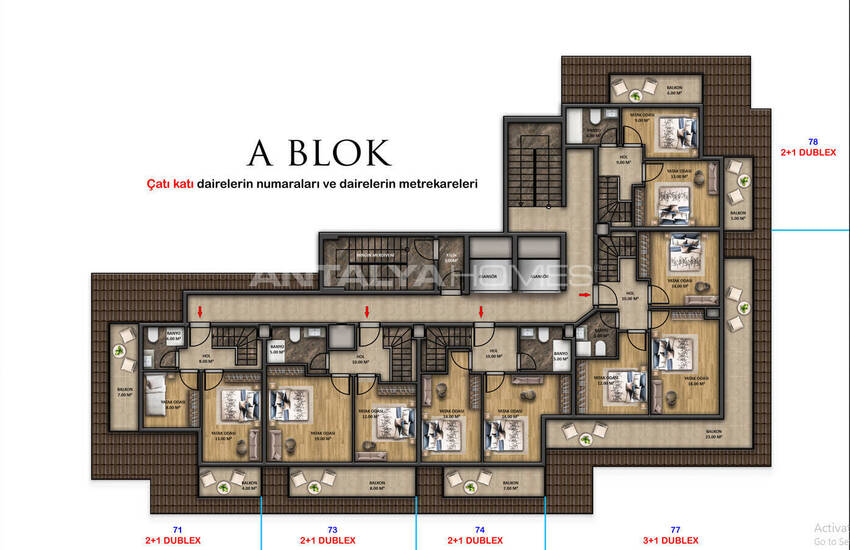 آپارتمان در مجتمع هتل مفهومی در نزدیکی امکانات رفاهی در آلانیا 60