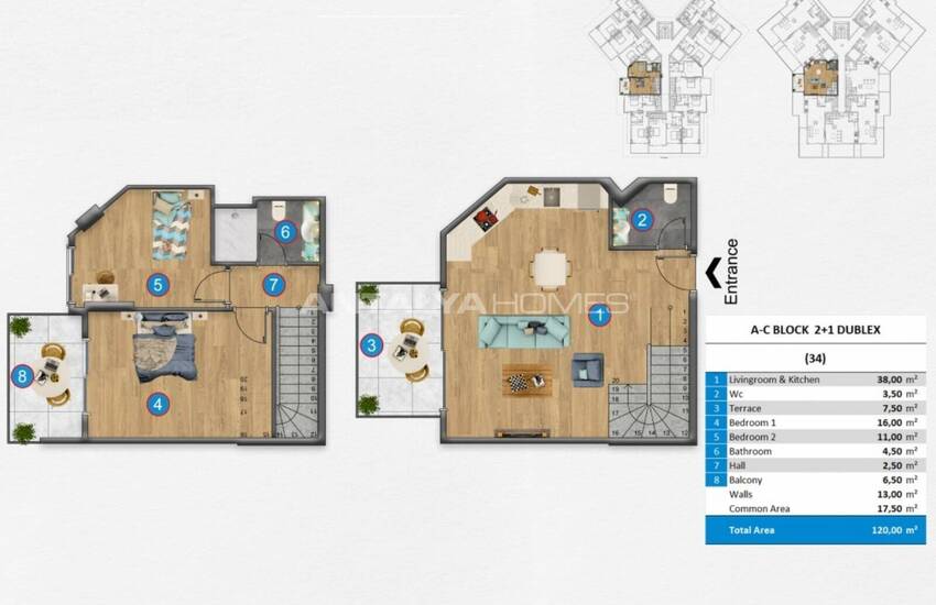 Alanya Kestel'de İyi Konumda Eşsiz Manzaralı Daireler 54