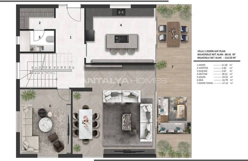 Freistehende Villen Mit Stilvollem Design In Antalya Muratpasa 56