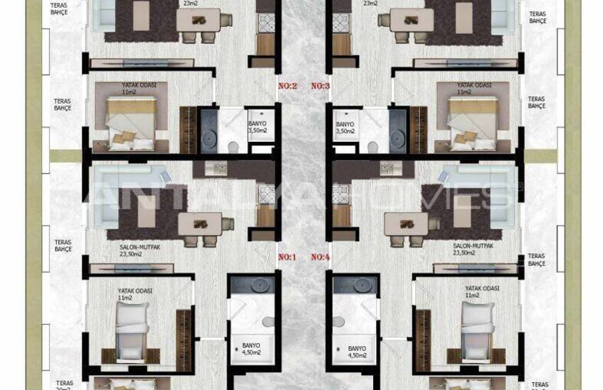 Immobilien In Einem Komplex Mit Reichhaltiger Ausstattung In Alanya 63