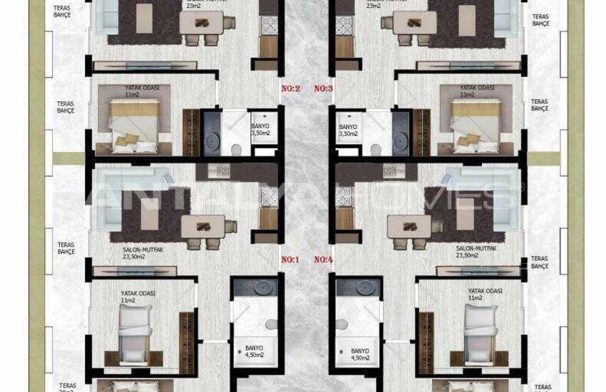 Immobilien In Einem Komplex Mit Reichhaltiger Ausstattung In Alanya 59