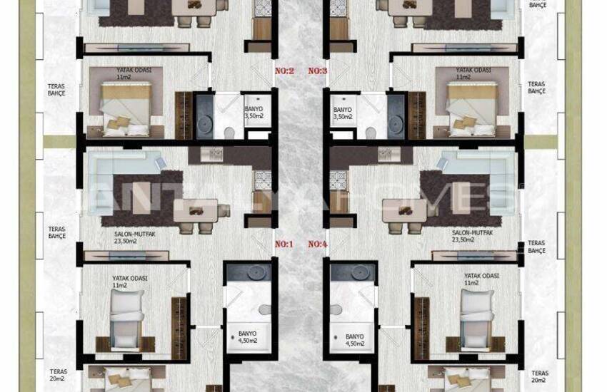 Immobilien In Einem Komplex Mit Reichhaltiger Ausstattung In Alanya 53