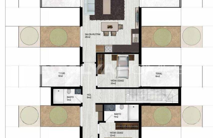 Immobilien In Einem Komplex Mit Reichhaltiger Ausstattung In Alanya 51