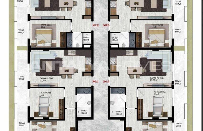 Immobilien In Einem Komplex Mit Reichhaltiger Ausstattung In Alanya 50