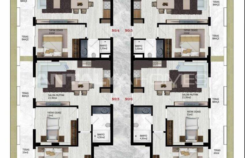 Immobilien In Einem Komplex Mit Reichhaltiger Ausstattung In Alanya 47