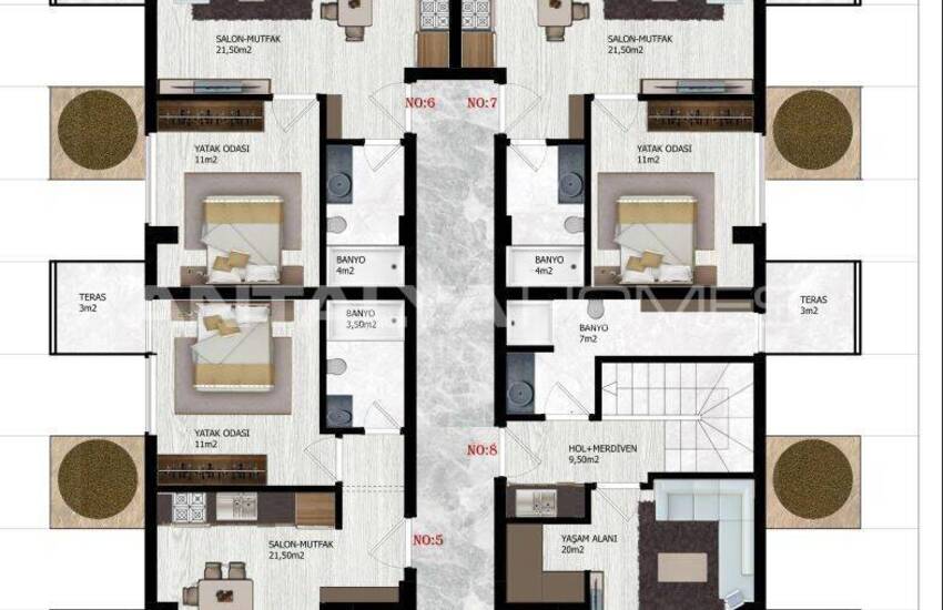 Immobilien In Einem Komplex Mit Reichhaltiger Ausstattung In Alanya 41