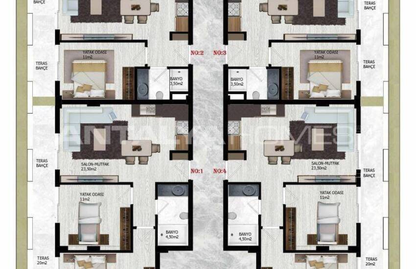 Immobilien In Einem Komplex Mit Reichhaltiger Ausstattung In Alanya 40