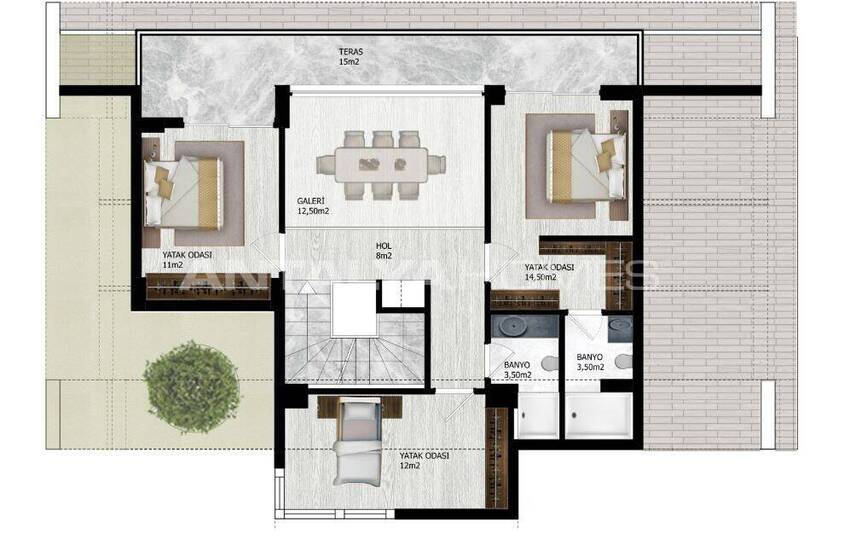 Maisons Élégantes Avec Piscines Et Jardins À Kargicak Alanya 21