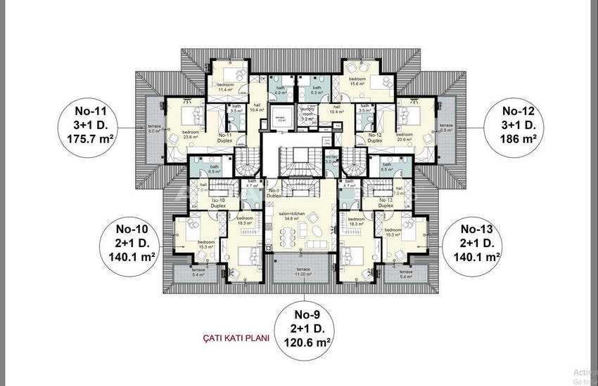 Alanya Cikcilli'de Doğal Atmosfere Sahip Sitede Daireler 24