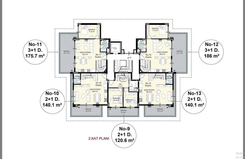 Alanya Cikcilli'de Doğal Atmosfere Sahip Sitede Daireler 25