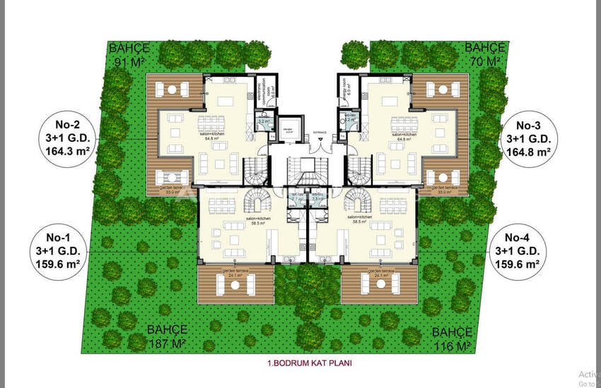 Alanya Cikcilli'de Doğal Atmosfere Sahip Sitede Daireler 13