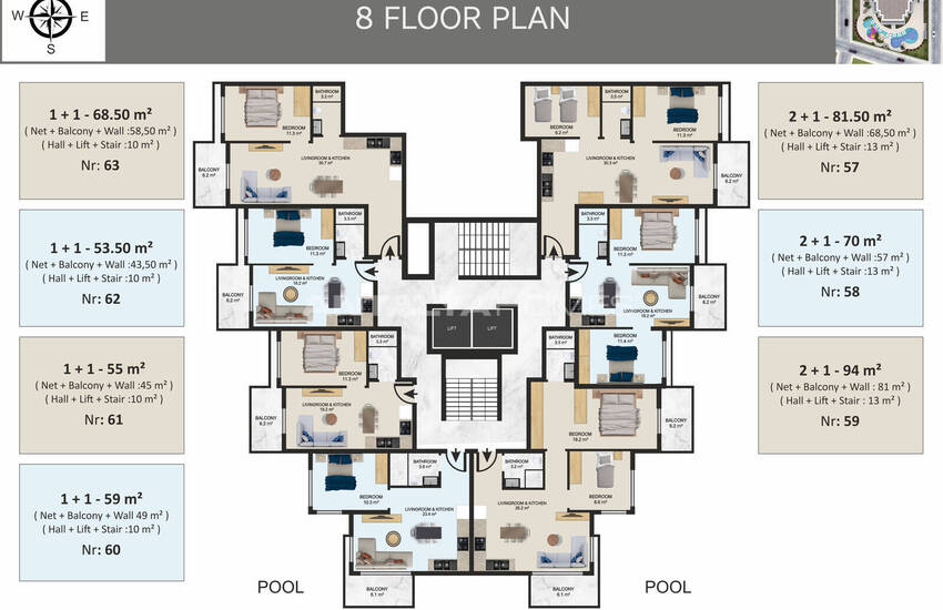 Chic Flats in a Complex with Swimming Pool in Oba Alanya 16