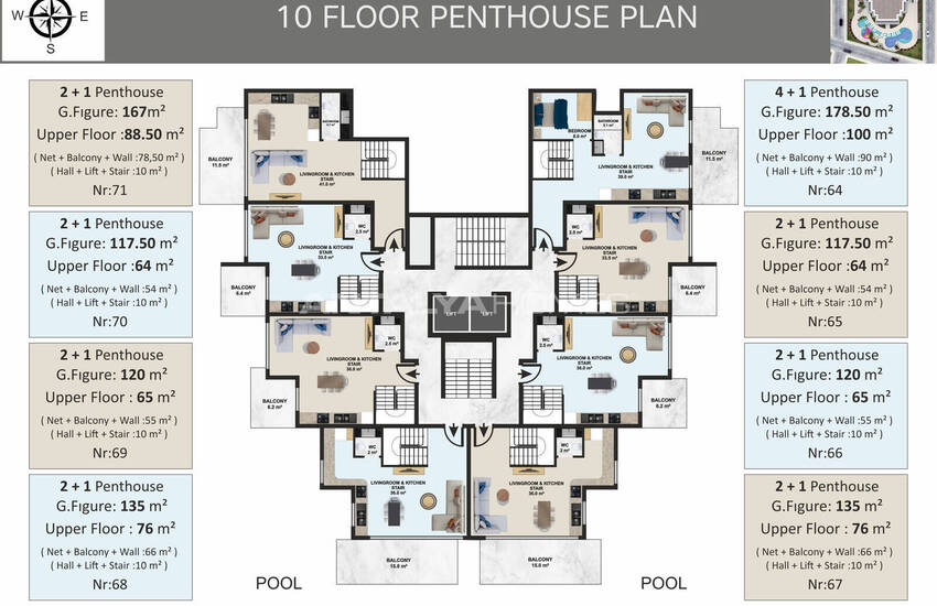 Chic Flats in a Complex with Swimming Pool in Oba Alanya 18