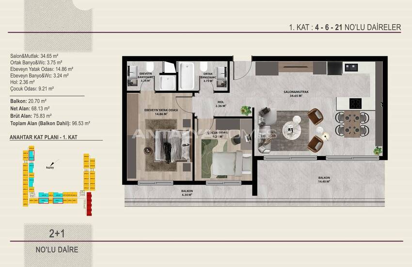 Appartementen In Een Complex Nabij Luchthaven In Kepez Antalya 21