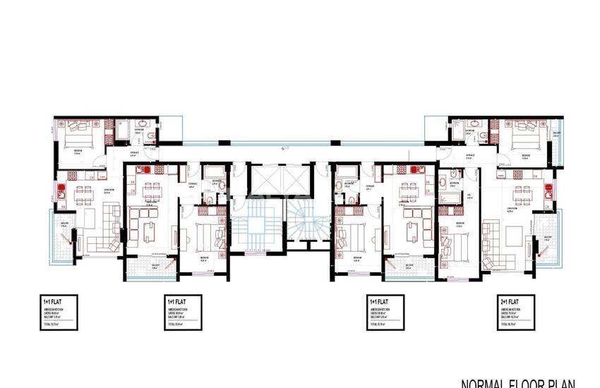 املاک در یک مجتمع با استخر در آلانیا محمودلار 26