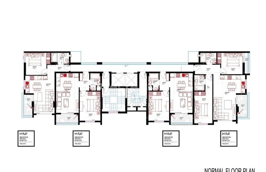 Properties in a Complex with Pool in Alanya Mahmutlar 27