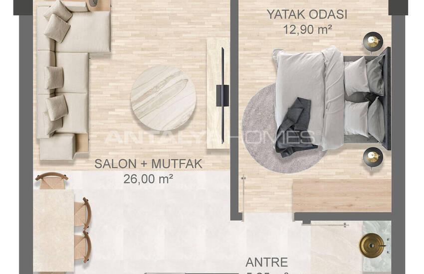 Flats with Private Gardens and Balconies in Aksu Antalya 16