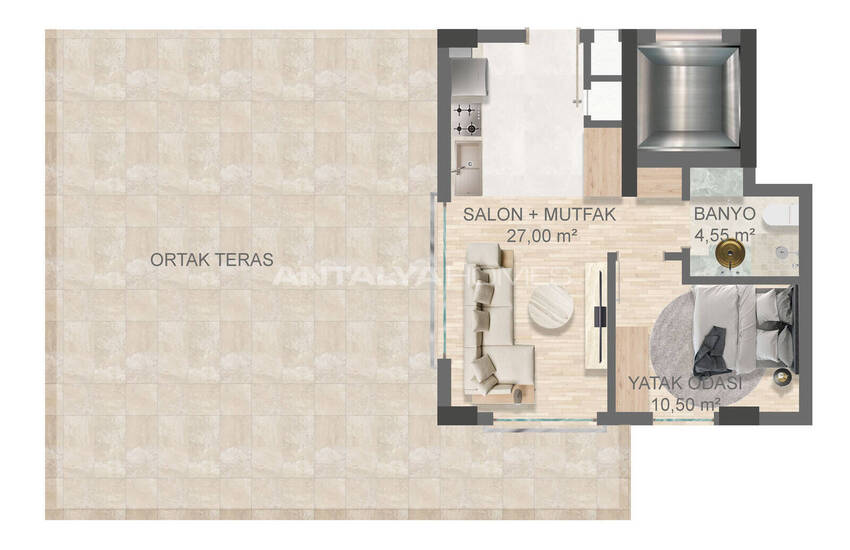Flats with Private Gardens and Balconies in Aksu Antalya 17