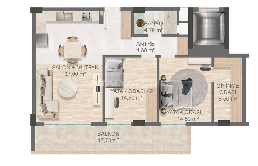 Flats with Private Gardens and Balconies in Aksu Antalya 18