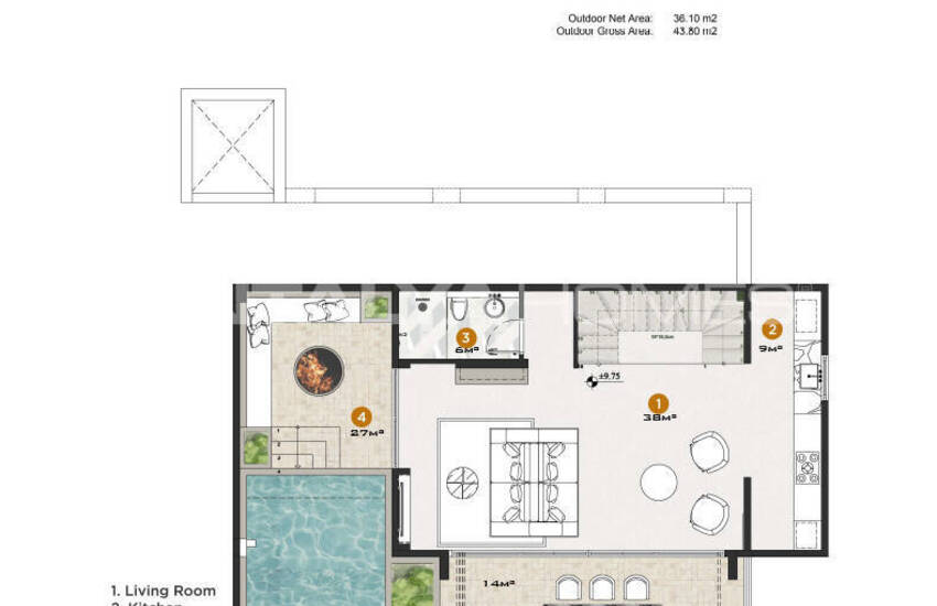 Appartements En Complexe Avec Piscine Et Parking À Alanya Tepe 36