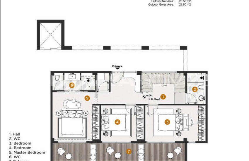 Appartements En Complexe Avec Piscine Et Parking À Alanya Tepe 37