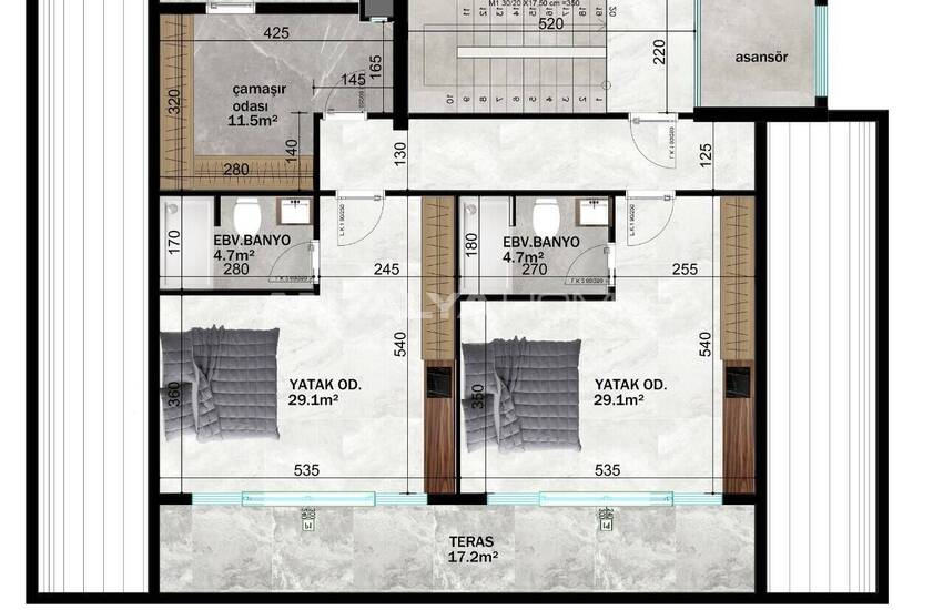 Panoramic Sea View Smart Villas in Alanya Tepe 37