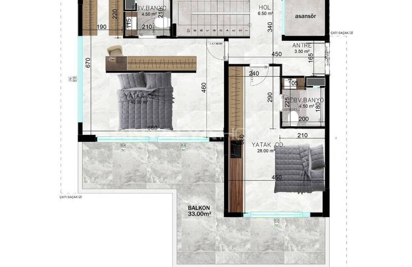 Panoramic Sea View Smart Villas in Alanya Tepe 33